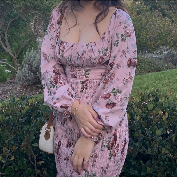 PINK FLORAL DRESS - Picture 1 of 6